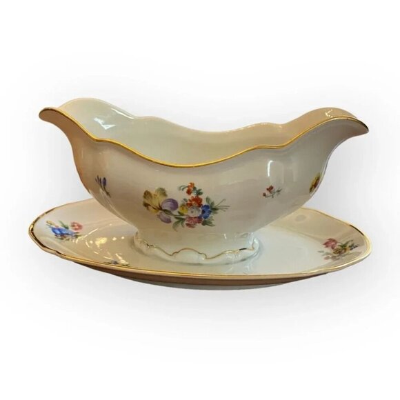 Vintage The Franklin Gravy Boat by Hutschenreuther Bavaria Germany US Zone - Picture 1 of 12
